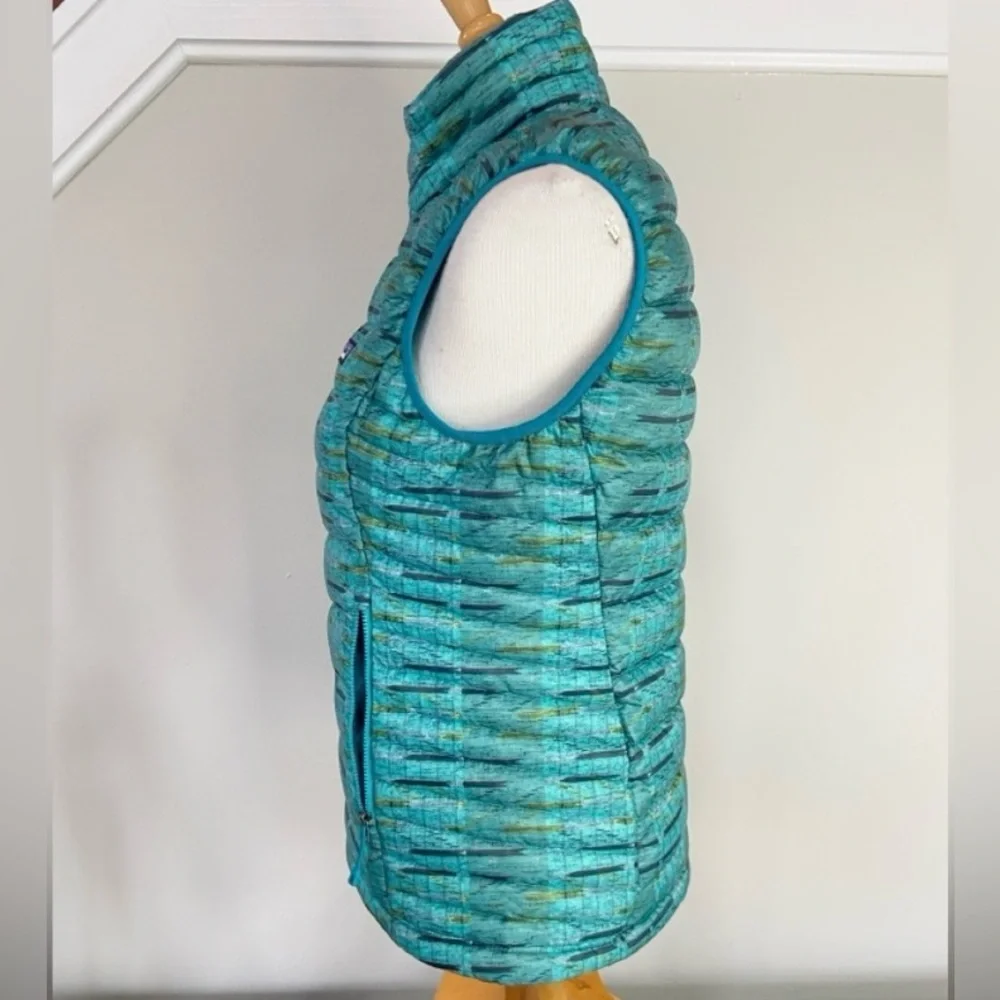 Patagonia Women's Down Sweater Vest Puffer Goose Down Fill Elwha Ikat Size Small